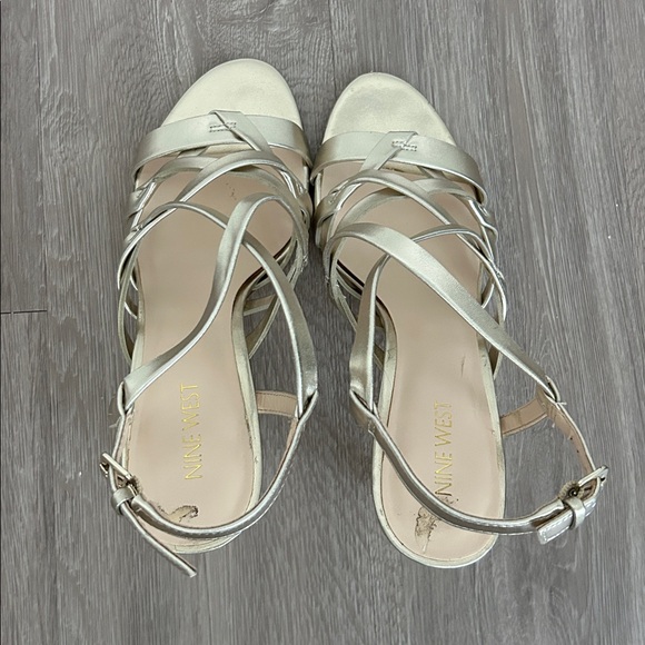 Nine West Metallic Strappy Heels - Picture 4 of 5
